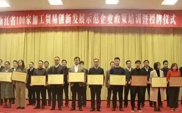 达利国际荣获浙江省加工贸易创新发展示范企业称号